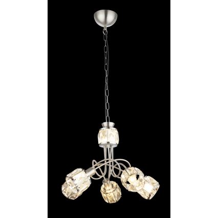 Globo - LED Hanglamp aan ketting 5xE14/40W/230V + LED/5W