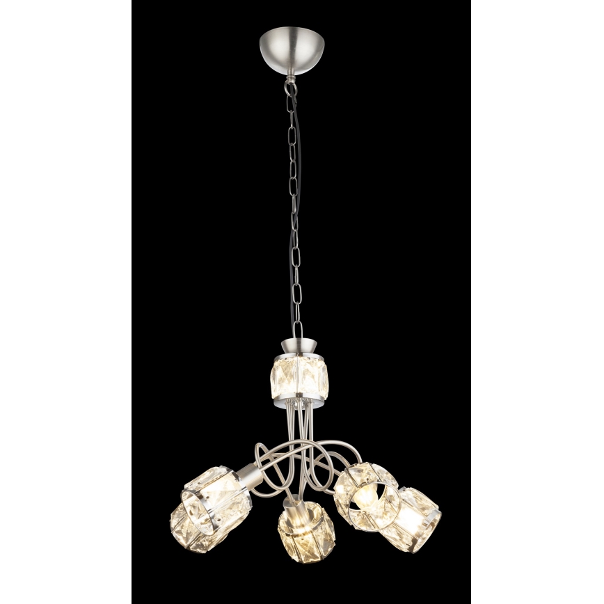 Globo - LED Hanglamp aan ketting 5xE14/40W/230V + LED/5W