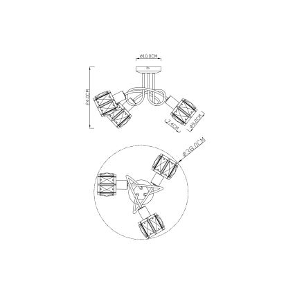 Globo - Plafondlamp 3xE14/40W/230V