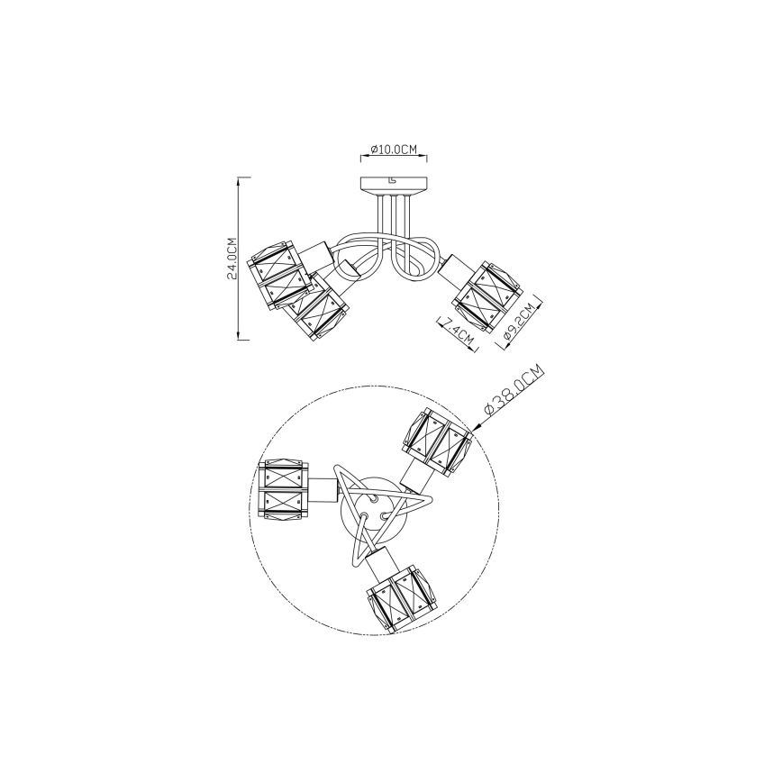 Globo - Plafondlamp 3xE14/40W/230V