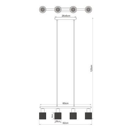 Globo - Kroonluchter met ophangkabel 4xE14/25W/230V