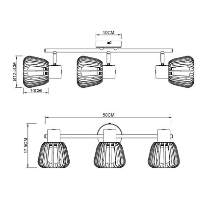 Globo - Spotlamp 3xE27/40W/230V