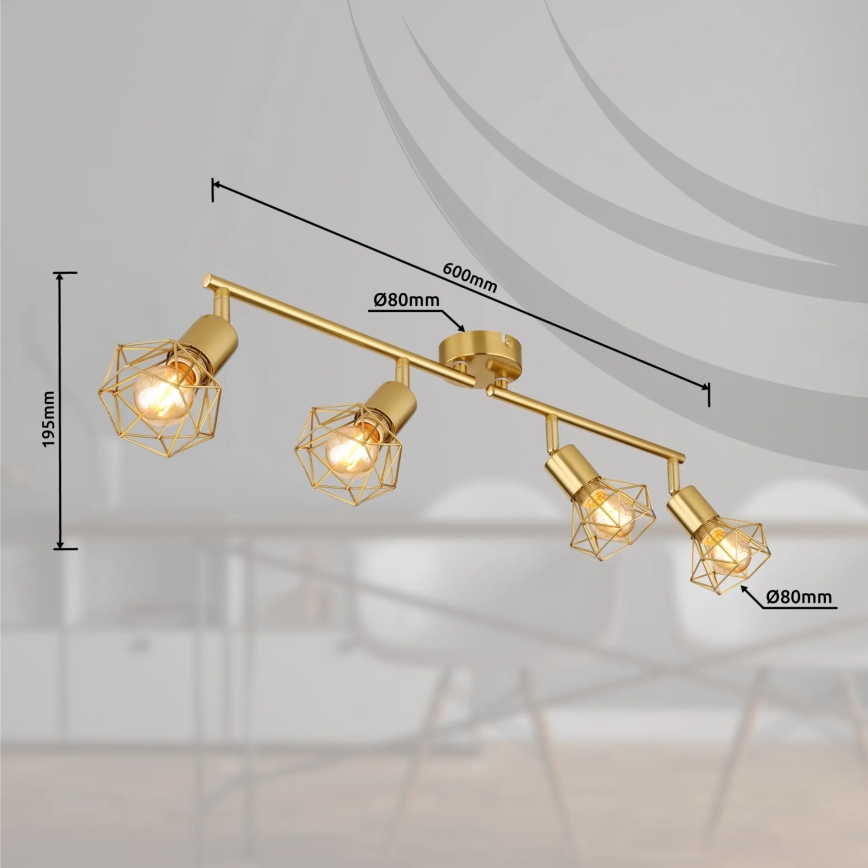 Globo - Spot 4xE14/40W/230V goud