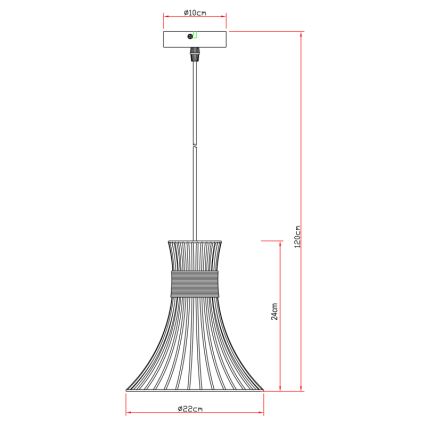 Globo 54814H - Hanglamp aan koord PURRA 1xE27/60W/230V