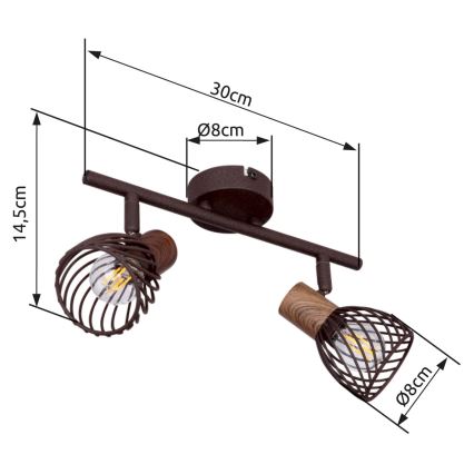 Globo 54817-2 - Spot ISABELLE 2xE14/40W/230V