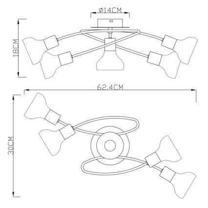 Globo - Plafondlamp 5xE14/40W/230V