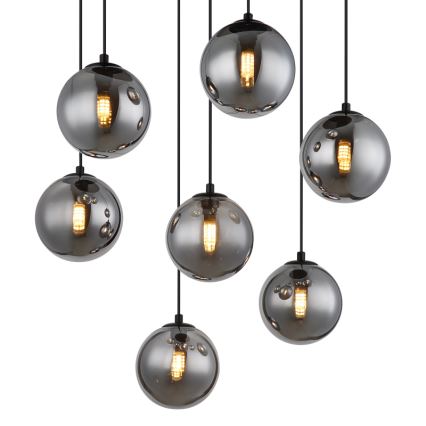 Globo - LED Hanglamp aan een koord 7xG9/3,5W/230V gerookt/zwart