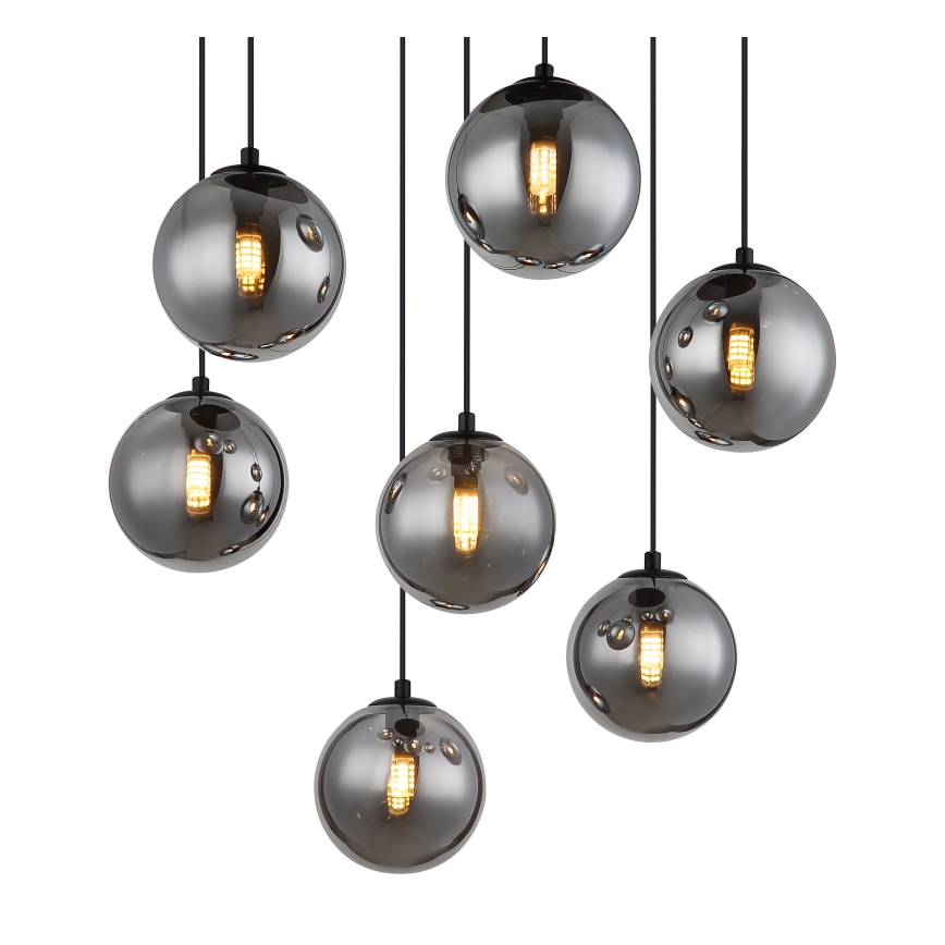 Globo - LED Hanglamp aan een koord 7xG9/3,5W/230V gerookt/zwart