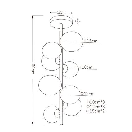 Globo - LED Hanglamp met vaste pendel 8xG9/3W/230V