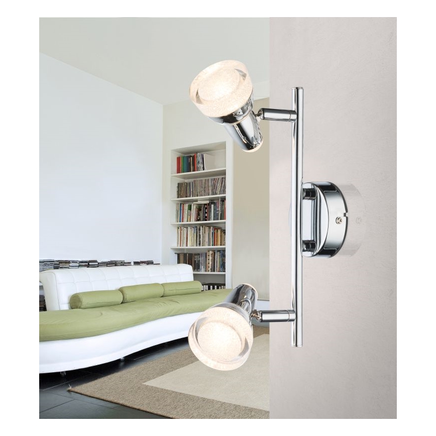 Globo - LED spot 2xLED/4W/230V glanzend chroom