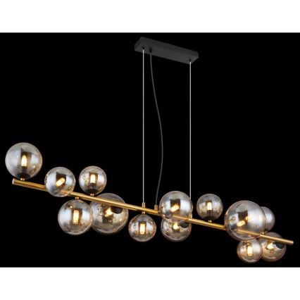 Globo - LED Hanglamp aan een koord 13xG9/3,5W/230V gerookt/bruin