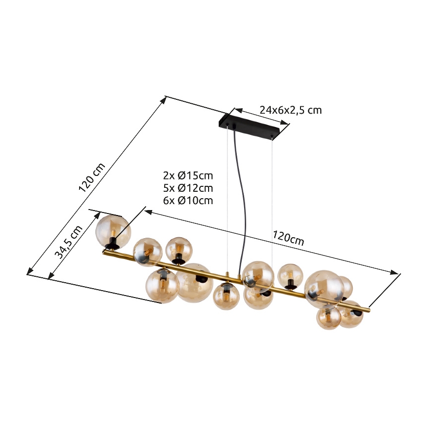 Globo - LED Hanglamp aan een koord 13xG9/3,5W/230V gerookt/bruin