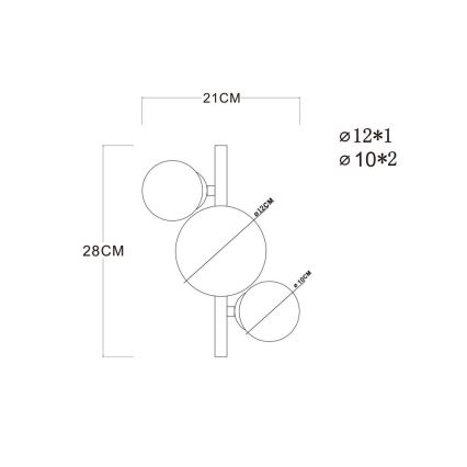 Globo - LED Bevestigde Hanglamp RIHA 3xG9/3,5W/230V messing