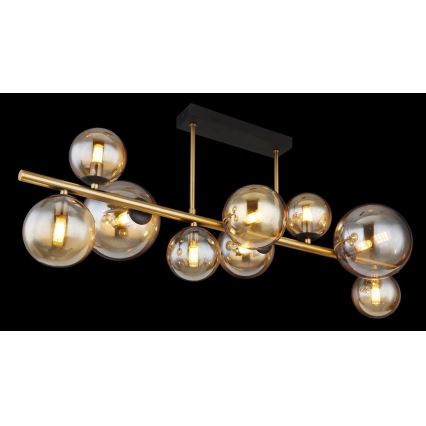 Globo - LED Kroonluchter met hangers 9xG9/3W/230V messing