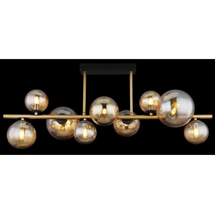 Globo - LED Kroonluchter met hangers 9xG9/3W/230V messing