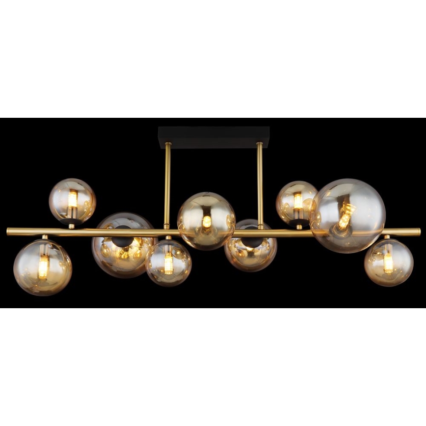 Globo - LED Kroonluchter met hangers 9xG9/3W/230V messing