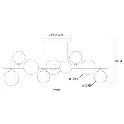 Globo - LED Kroonluchter met hangers 9xG9/3W/230V messing