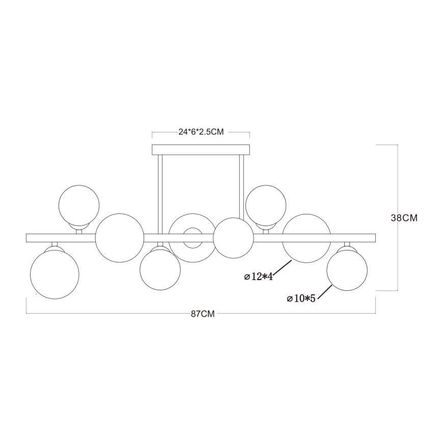 Globo - LED Kroonluchter met hangers 9xG9/3W/230V messing