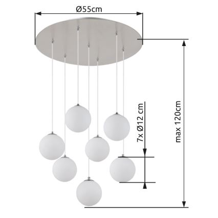 Globo - LED Hanglamp aan een koord 7xG9/3,5W/230V wit