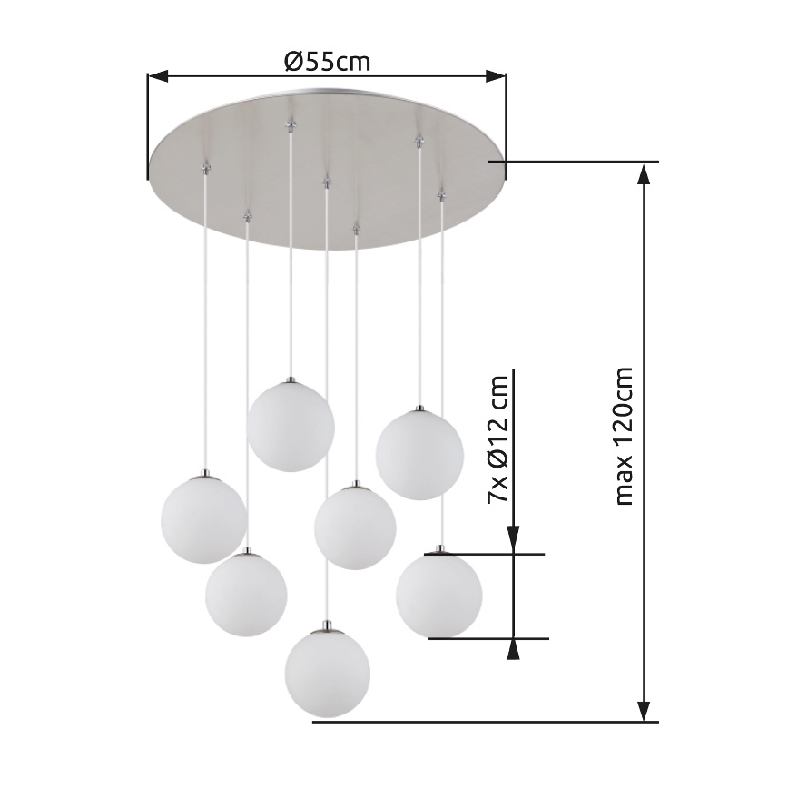 Globo - LED Hanglamp aan een koord 7xG9/3,5W/230V wit