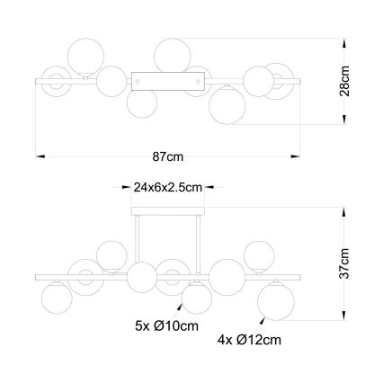 Globo - LED Hanglamp met vaste pendel 9xG9/3W/230V chroom