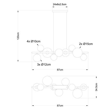 Globo - LED Hanglamp aan een koord 9xG9/3W/230V chroom