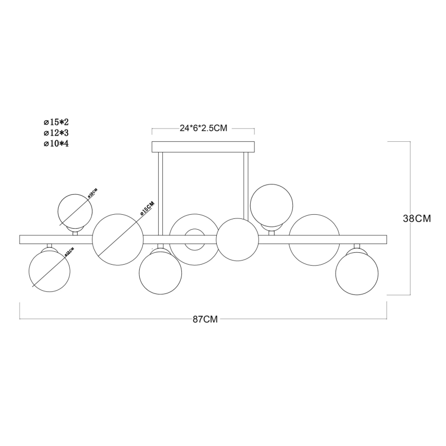 Globo - LED-kroonluchter met staaf 9xG9/3W/230V