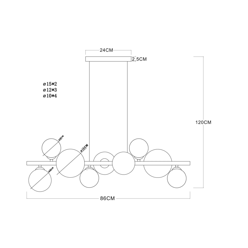 Globo - LED-hanglamp aan kabel 9xG9/3W/230V