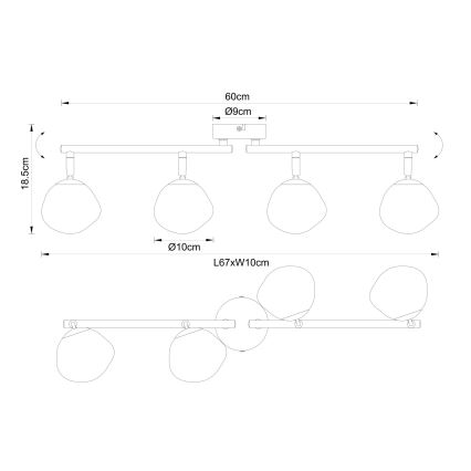 Globo - Plafondspot 4xG9/5W/230V