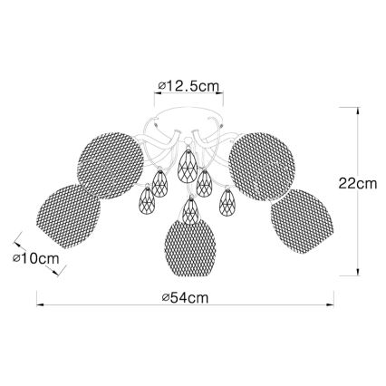 Globo - Bevestigde hanglamp 5xE14/40W/230V