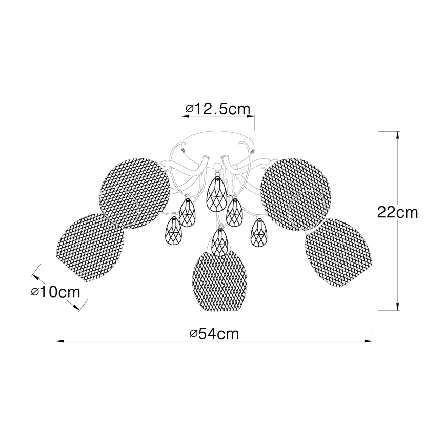 Globo - Bevestigde hanglamp 5xE14/40W/230V