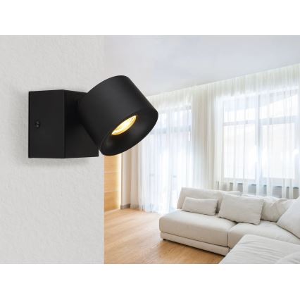 Globo - LED Wandspot LED/6W/230V zwart