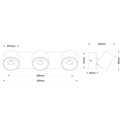 Globo - LED-spot 3xLED/6W/230V
