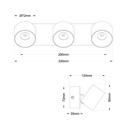 Globo - LED-spot 3xLED/6W/230V