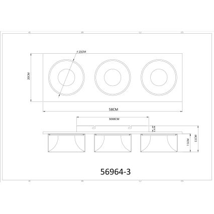 Globo - LED-plafondlamp LED/24W/230V 3000K 58x20 cm beige