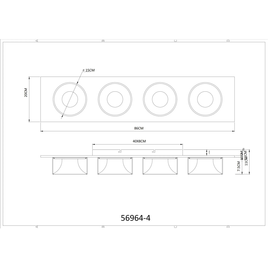 Globo - LED plafondlamp LED/40W/230V 3000K 86x20 cm messing