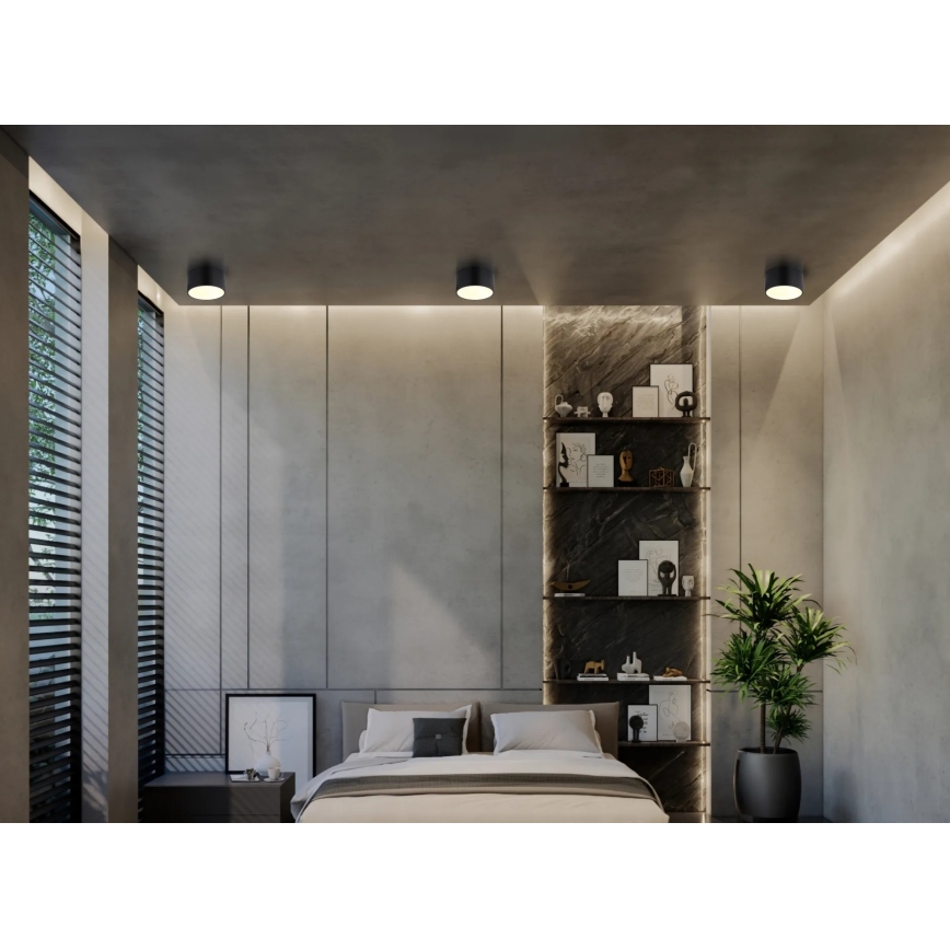 Globo - LED plafondlamp LED/12W/230V 3000K diam. 15 cm zwart