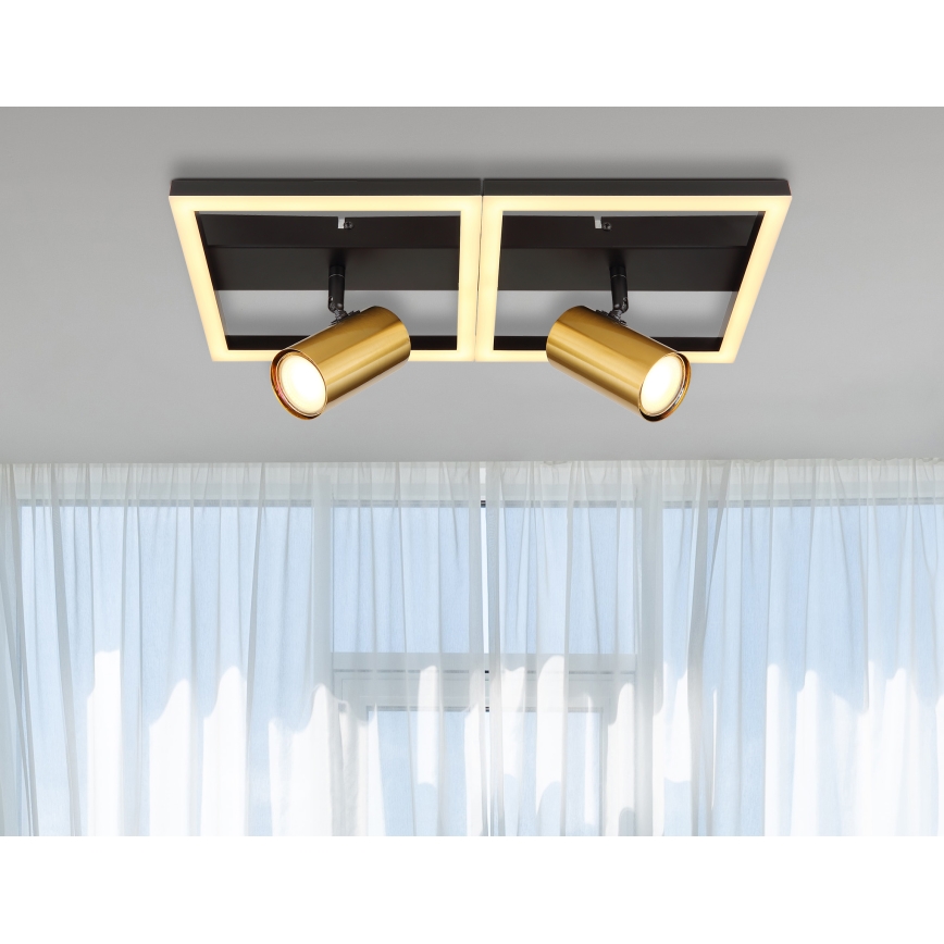 Globo - LED Plafondlamp 2xGU10/5W/230V + LED/22W/230V