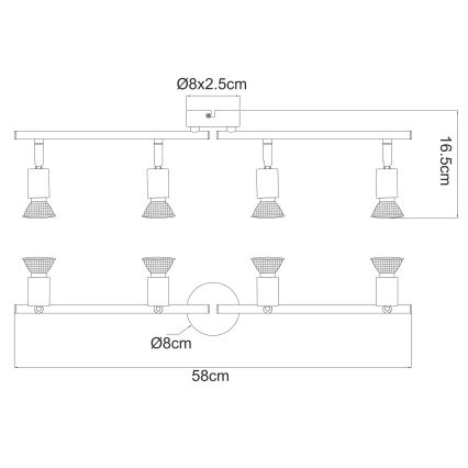 Globo - LED Spot 4xGU10/3W/230V