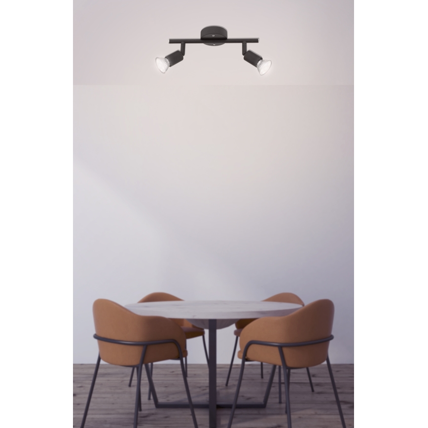 Globo - LED spot 2xGU10/3W/230V zwart