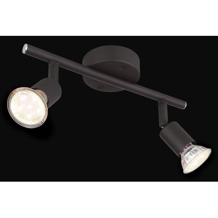 Globo - LED spot 2xGU10/3W/230V zwart