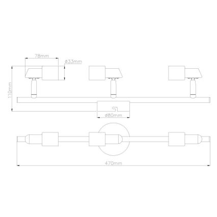 Globo - LED spot 3xGU10/3W/230V