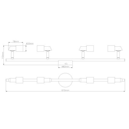 Globo - LED spot 4xGU10/3W/230V