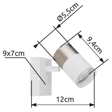 Globo - Wandspot 1xGU10/25W/230V wit/mat chroom