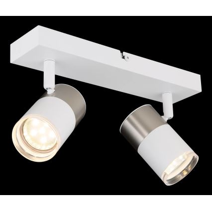 Globo - Spot 2xGU10/25W/230V wit/mat chroom