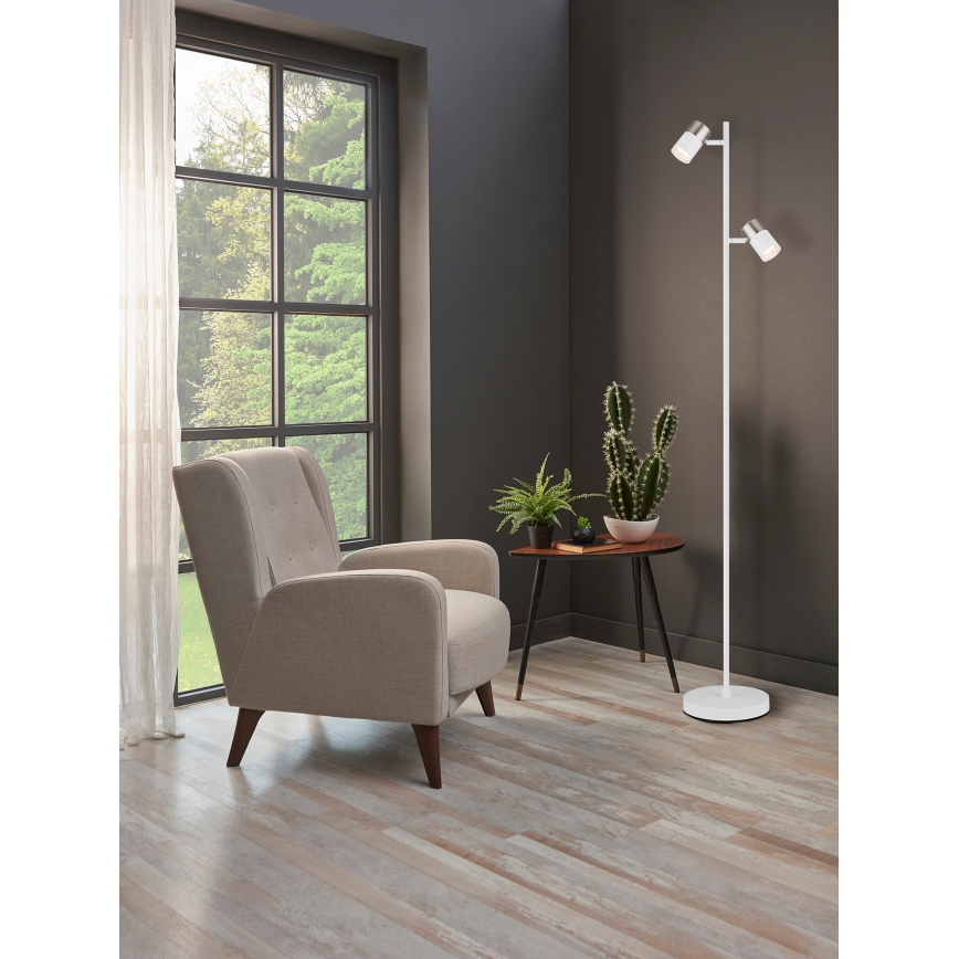 Globo - Staande Lamp 2xGU10/5W/230V wit/mat chroom