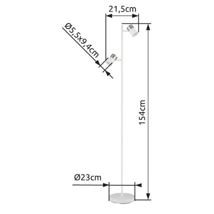 Globo - Staande Lamp 2xGU10/5W/230V wit/mat chroom