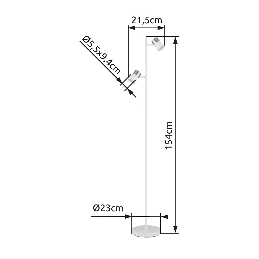 Globo - Staande Lamp 2xGU10/5W/230V wit/mat chroom