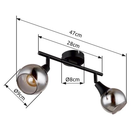 Globo - Spot 2xE14/40W/230V zwart