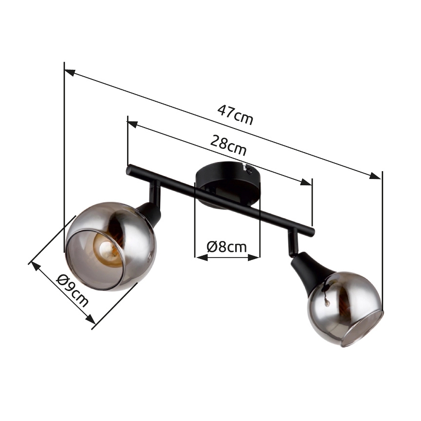 Globo - Spot 2xE14/40W/230V zwart